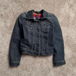 GAP KNIT SWEATER-LINED DENIM JACKET